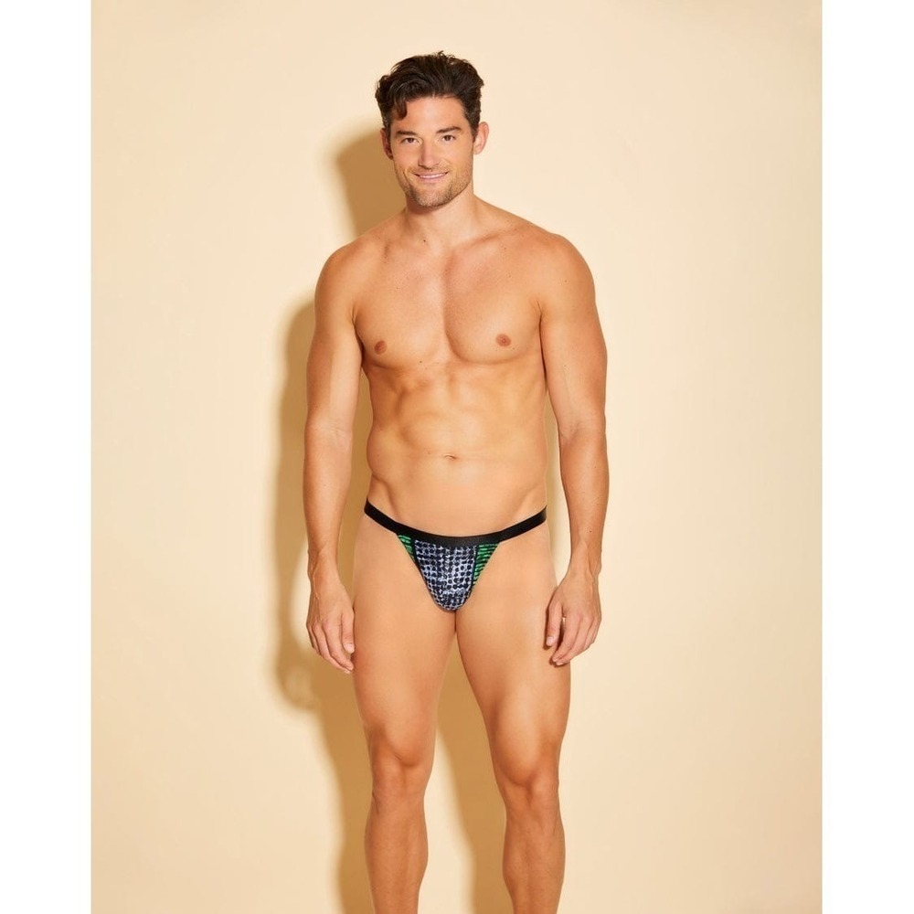 Cosabella Never Say Never Men's Printed Italian Lace Thong Size M‎
